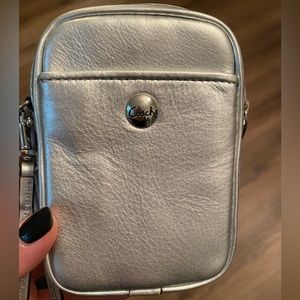 Silver camera case or wallet pouch